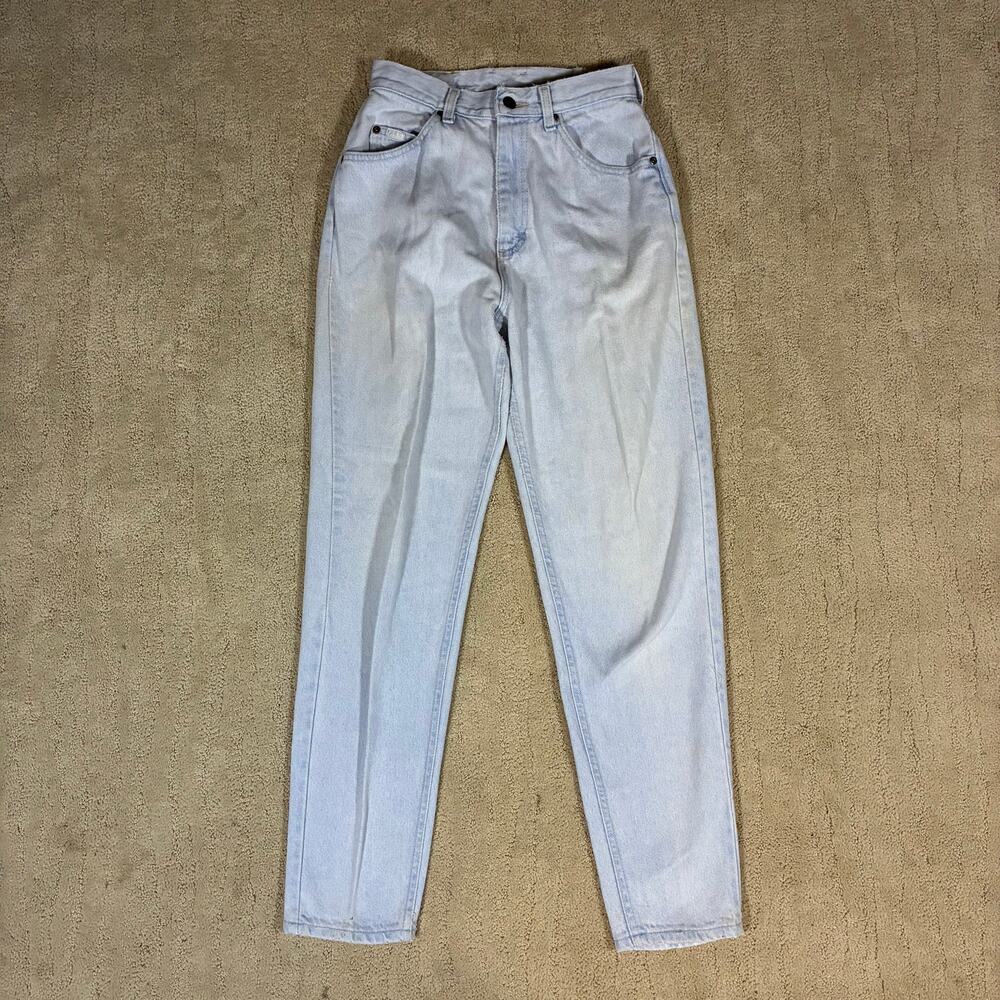 Vintage 90s Lee 6Med High Waisted Cinched Back Tapered Denim Jeans Retro Western